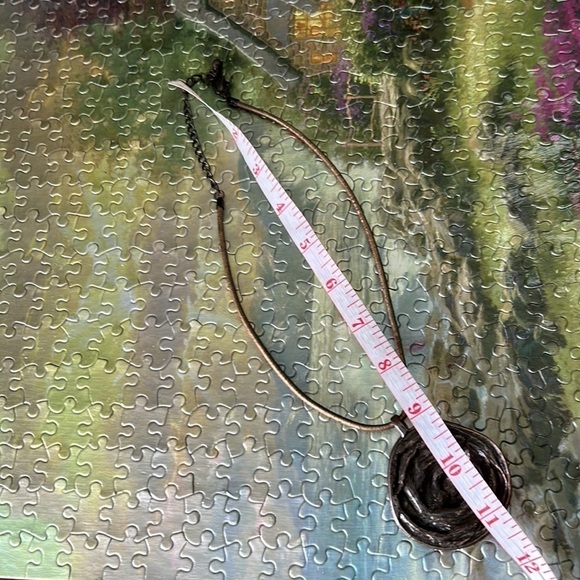 Chicos medallion necklace pendant nest like design euc bronze metal adjustable - Picture 10 of 11